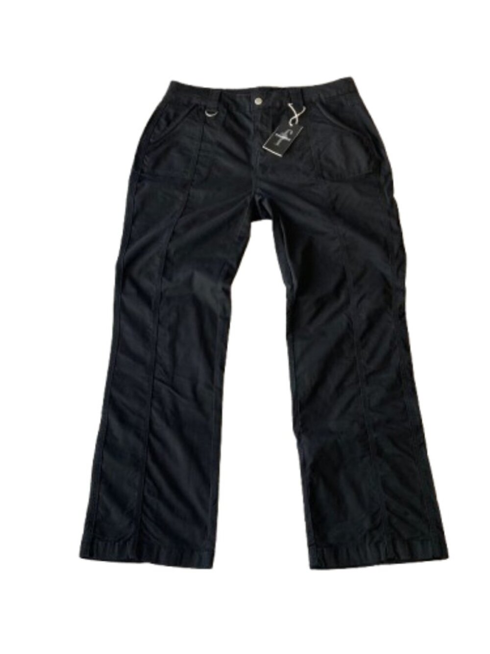 Flamingals Stitch Detail Mid Rise Straight Leg Pants Womens 2XL Black NWT